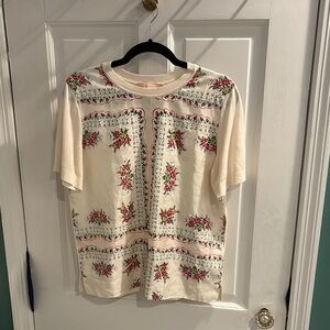 Tory Burch rose garden pattern short Sleeve Top